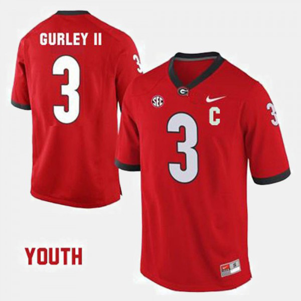 Youth #3 Todd Gurley II Georgia Bulldogs College Football Jersey - Red
